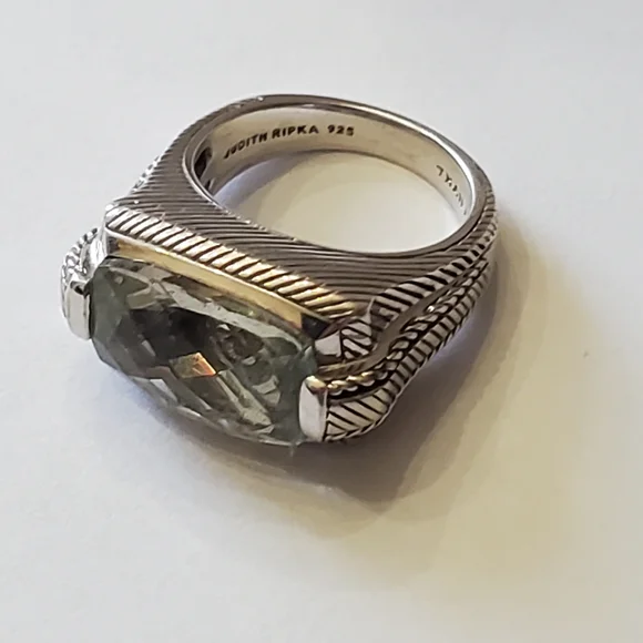 Judith Ripka Sterling Silver & Prasiolite Ring, Size 6 - Picture 8 of 13